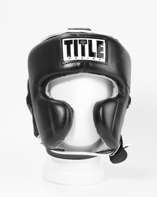 Боксерский шлем TITLE Boxing Leather Sparring Headgear - Black