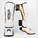 Защита голени и стопы Venum Elite Evo Shinguards - White/Gold