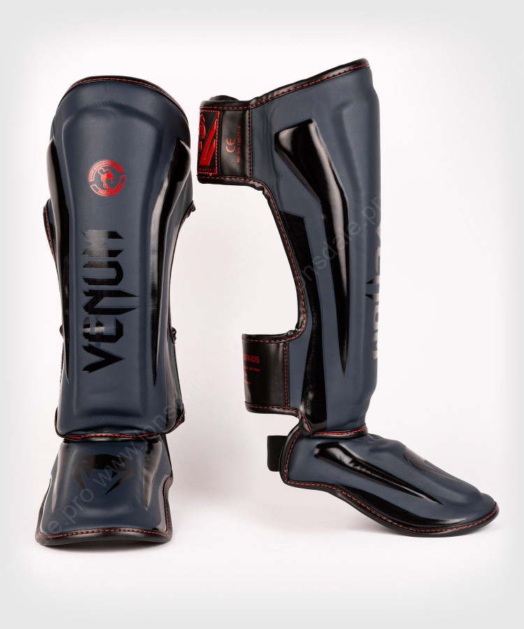 Защита голени и стопы Venum Elite Standup ShinGuards Navy Blue/Black-Red