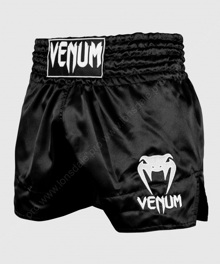 Шорты для тайского бокса Venum Muay Thai Shorts Classic Black/White