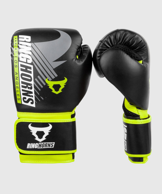 Боксерские перчатки Ringhorns Charger MX Boxing Gloves - Black/Neo Yellow