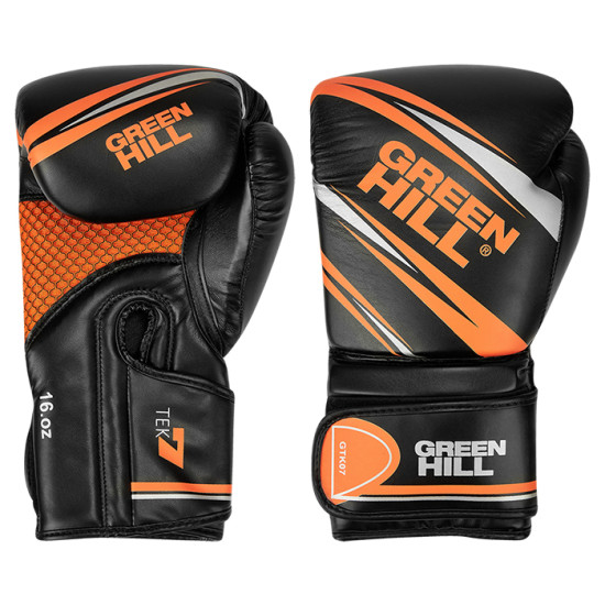 Боксерские перчатки Green Hill TEK7 Black/Orange