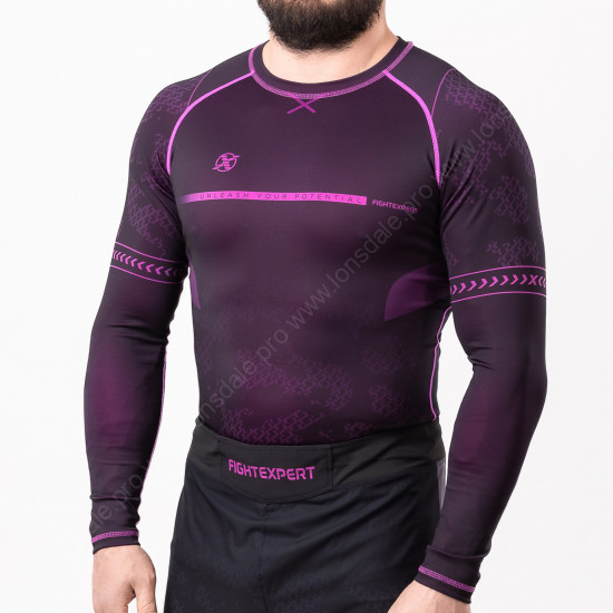 Рашгард с длинным рукавом FIGHTEXPERT COMBAT Black Purple